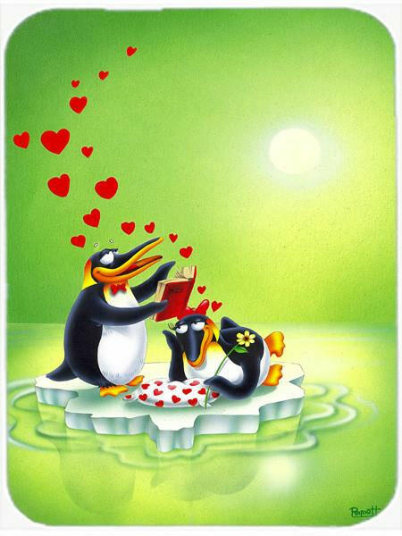 My Love Song Penguins Glass Cutting Board Large APH0246LCB by Caroline's Treasures