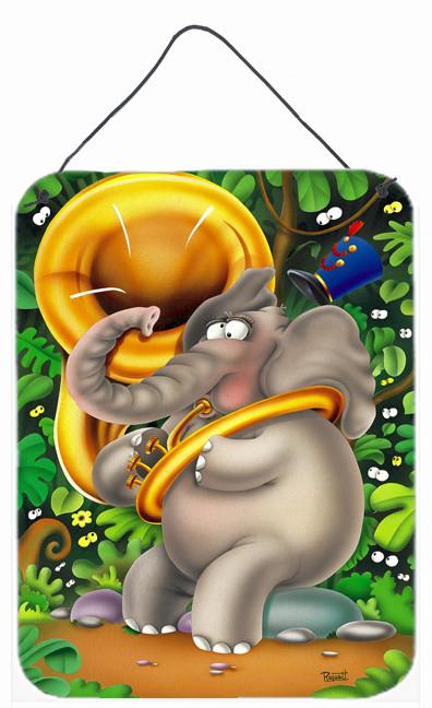 Elephant playing the Tuba Wall or Door Hanging Prints APH0248DS1216 by Caroline's Treasures