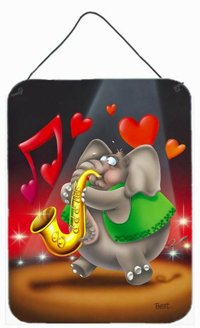 Elephant playing the Saxaphone Wall or Door Hanging Prints APH0250DS1216 by Caroline's Treasures