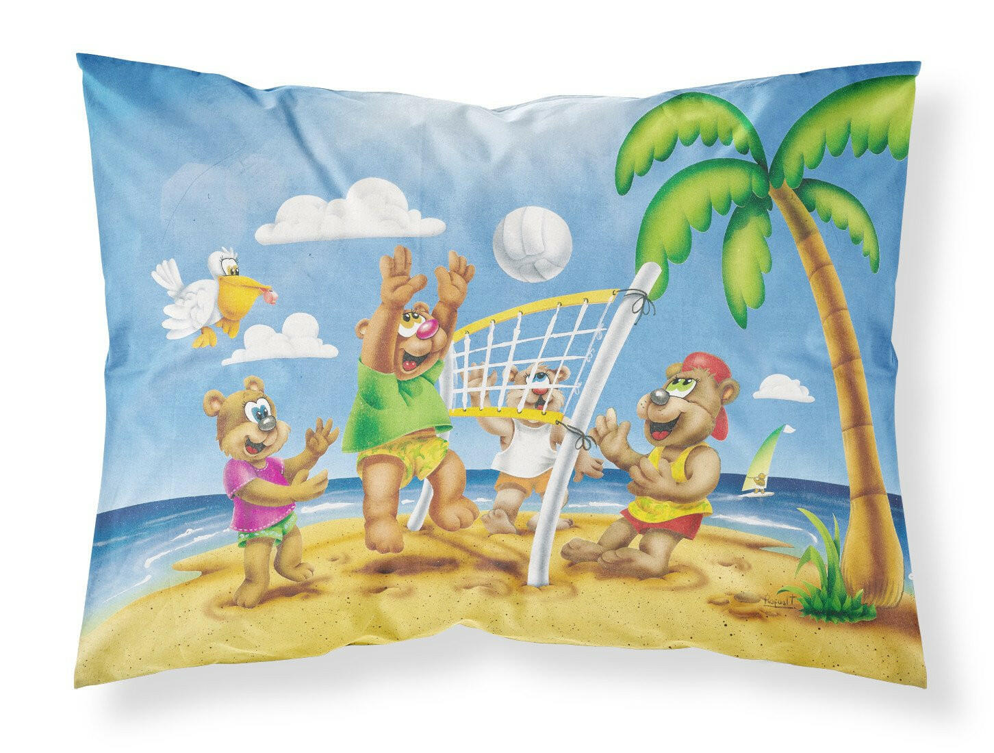 Bears Playing Volleyball Fabric Standard Pillowcase APH0373PILLOWCASE by Caroline's Treasures