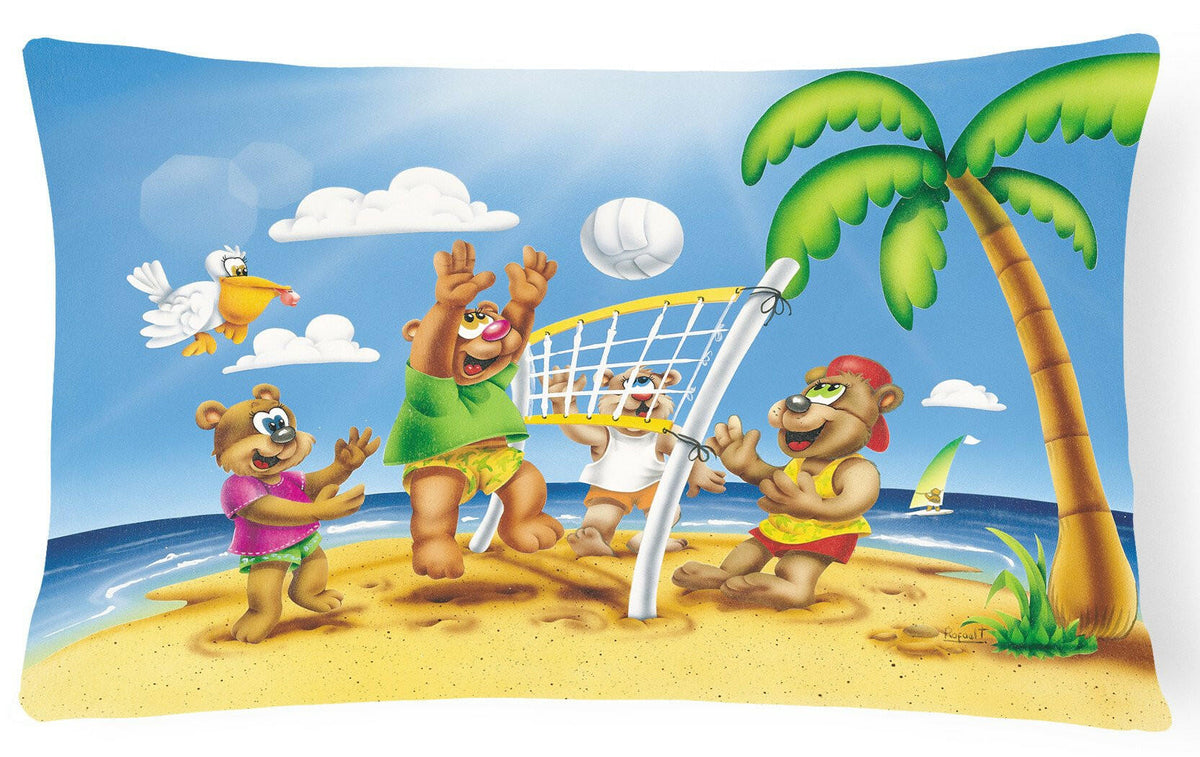 Bears Playing Volleyball Fabric Decorative Pillow APH0373PW1216 by Caroline&#39;s Treasures
