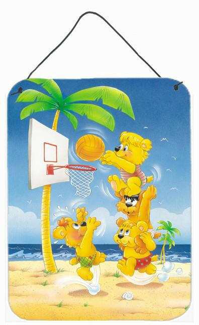 Bears playing Basketball Wall or Door Hanging Prints APH0388DS1216 by Caroline&#39;s Treasures