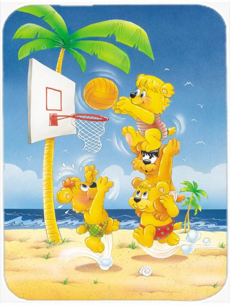 Bears playing Basketball Glass Cutting Board Large APH0388LCB by Caroline's Treasures