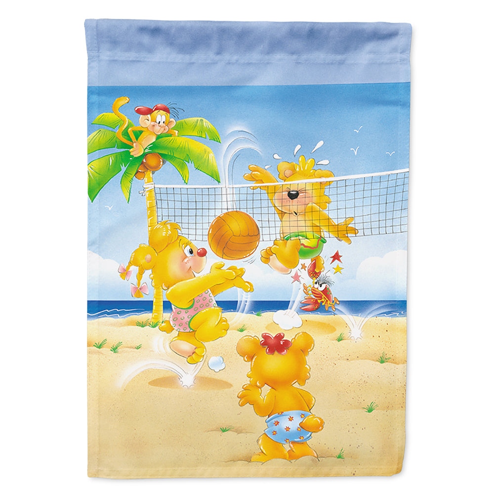 Bears playing Volleyball Flag Canvas House Size APH0389CHF