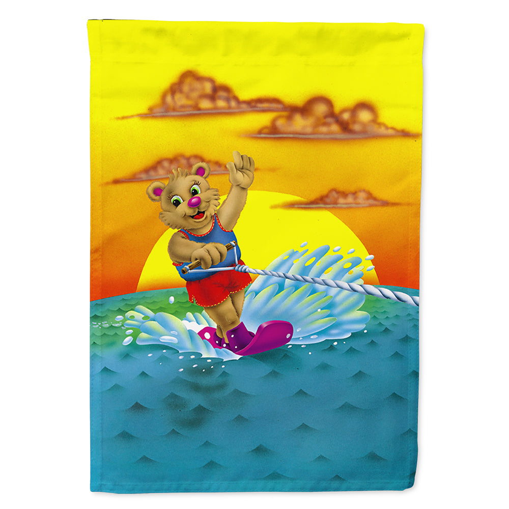 Teddy Bear Water Skiing Flag Canvas House Size APH0415CHF