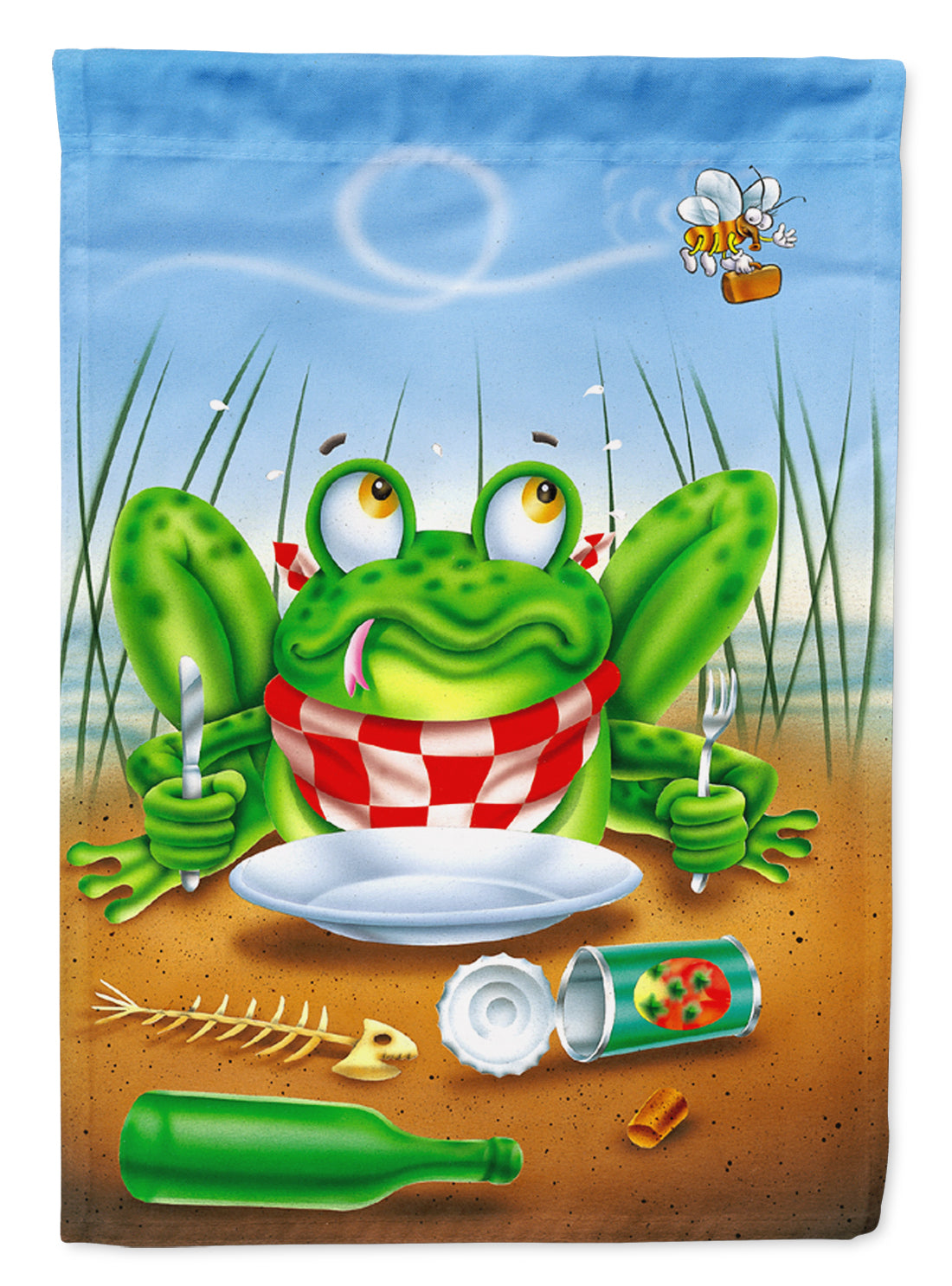 Frog Happy Plate Flag Canvas House Size APH0520CHF