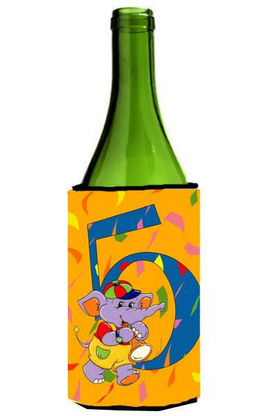 Happy 5th Birthday Age 5 Wine Bottle Beverage Insulator Hugger APH2163LITERK by Caroline's Treasures