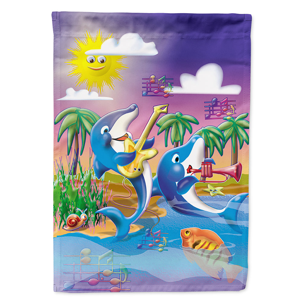 Dolphin's Playing Music Flag Canvas House Size APH2485CHF