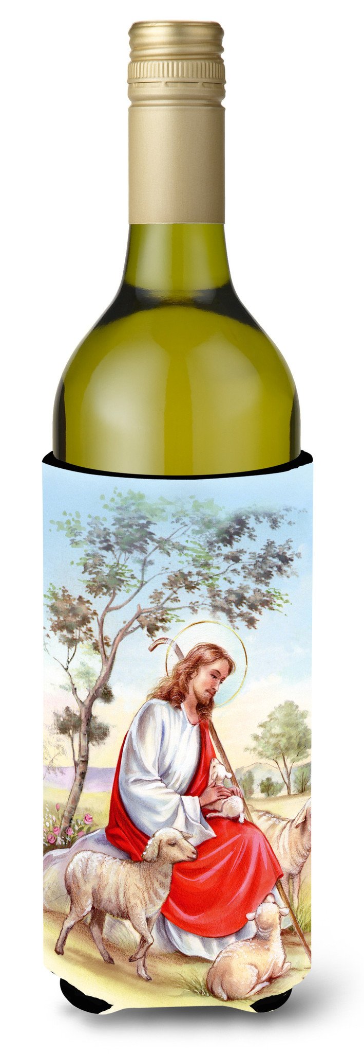 Jesus Holding Lamb Wine Bottle Beverge Insulator Hugger APH3421LITERK by Caroline's Treasures