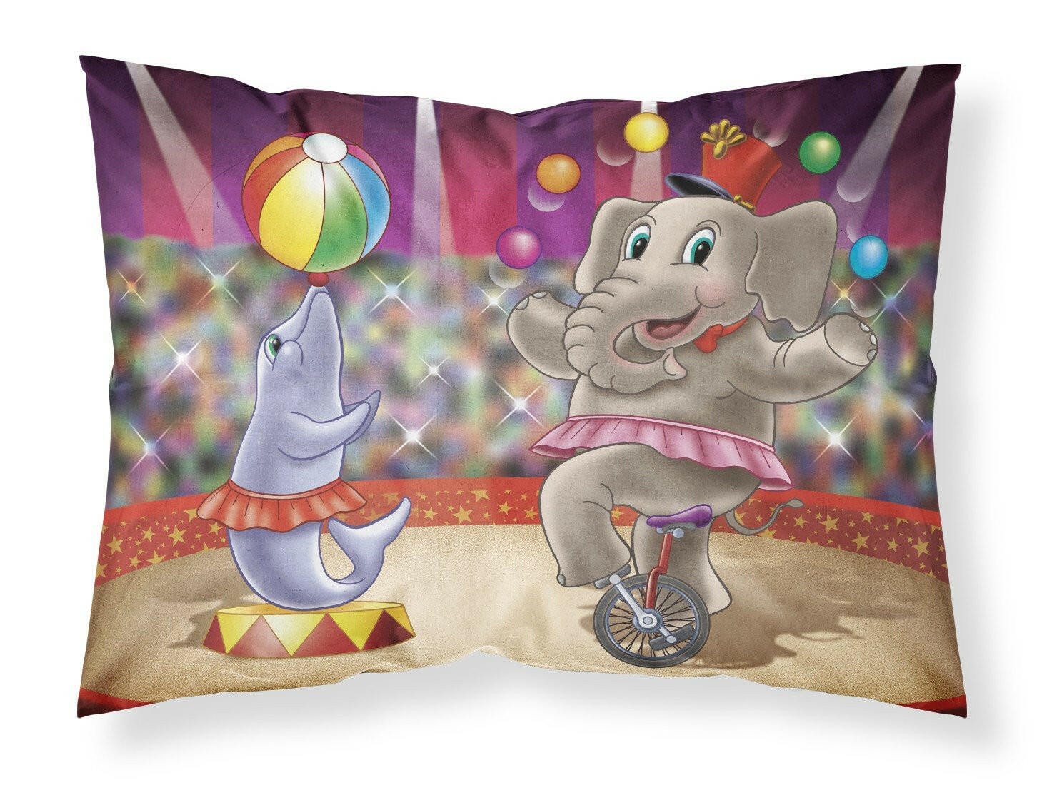 Circus Elephand and Dolphin Fabric Standard Pillowcase APH3816PILLOWCASE by Caroline's Treasures
