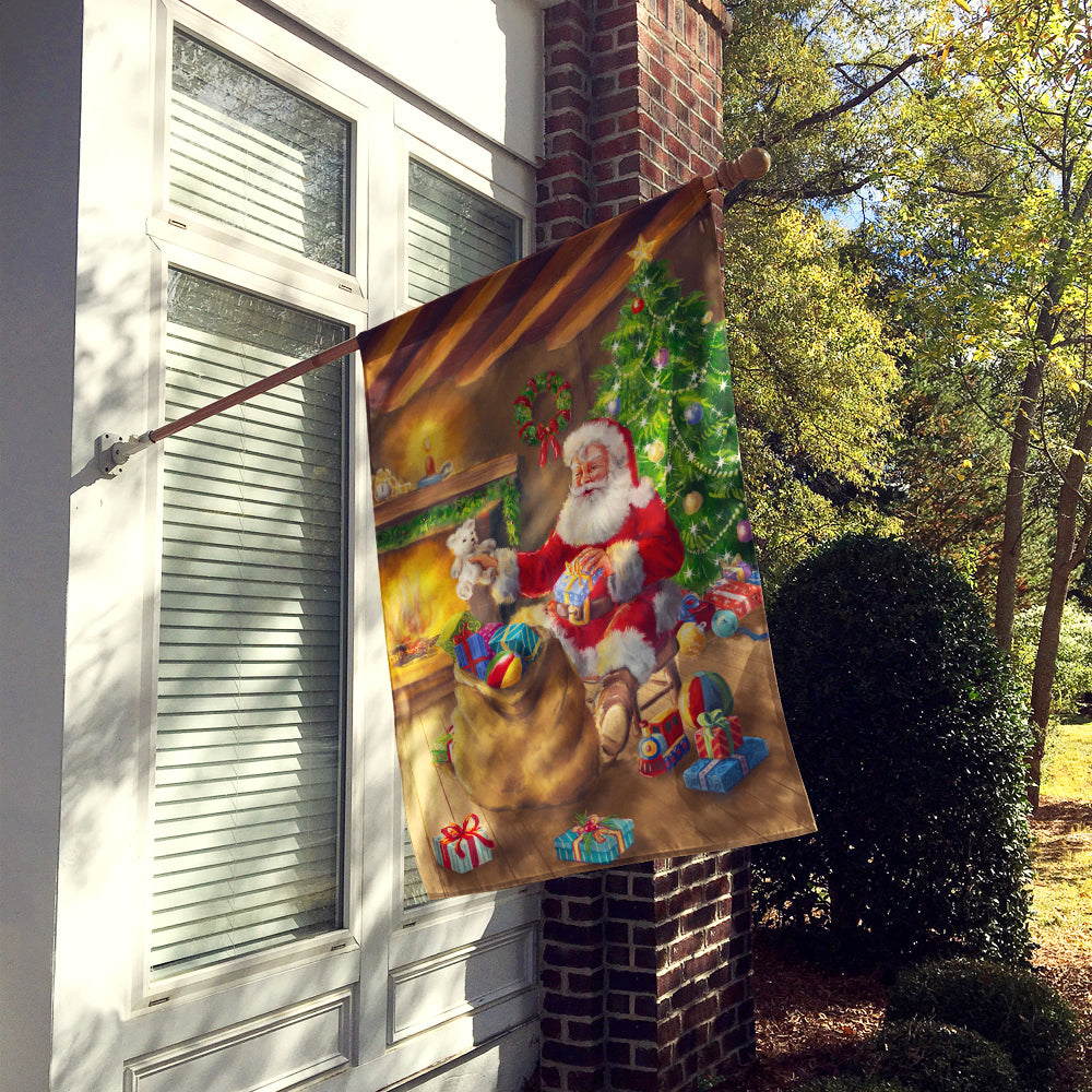 Christmas Santa Claus Unloading Toys Flag Canvas House Size APH5793CHF