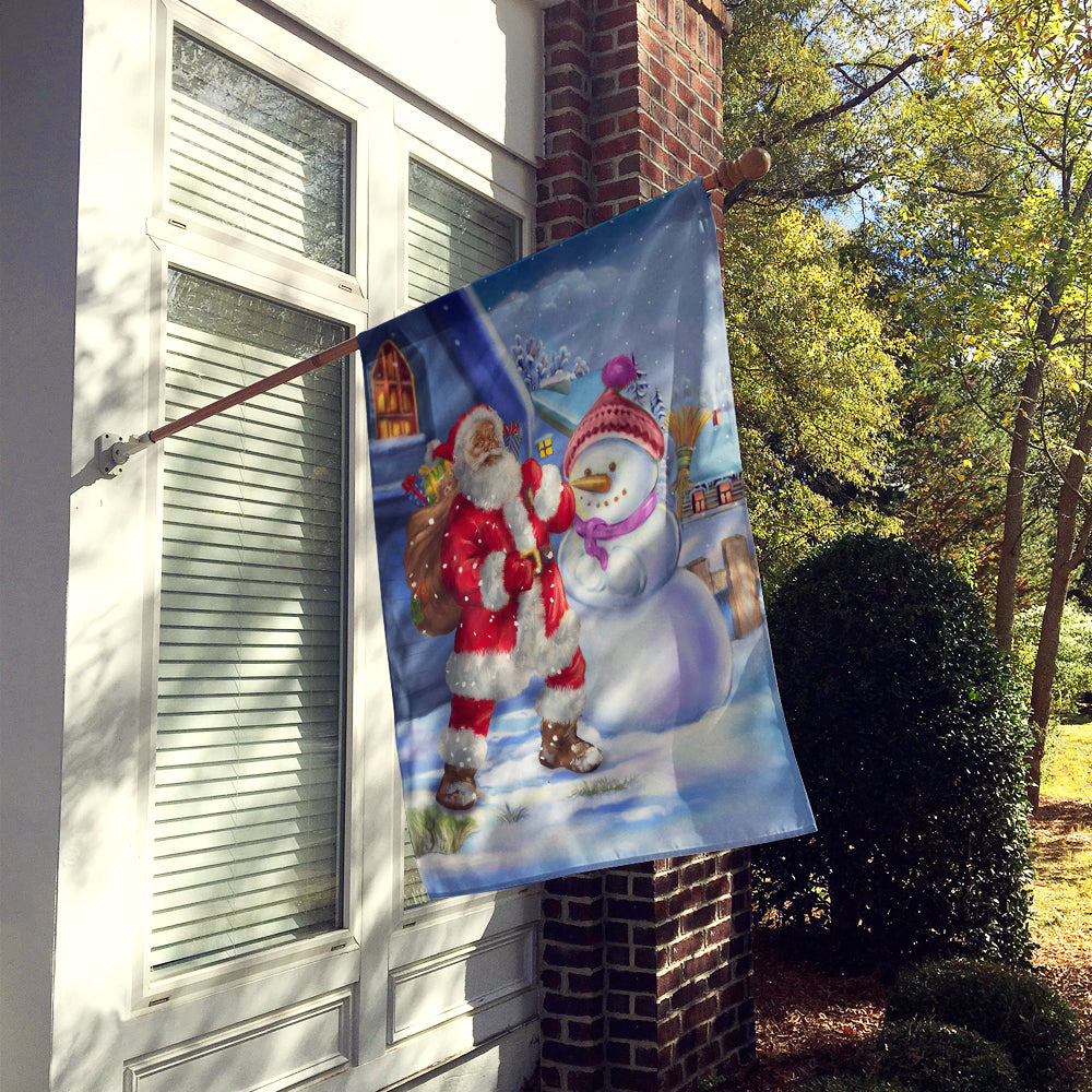 Christmas Santa Claus and Snowman Flag Canvas House Size APH6200CHF