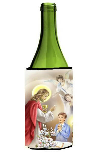 First Communion Boy Wine Bottle Beverage Insulator Hugger APH7584LITERK by Caroline's Treasures