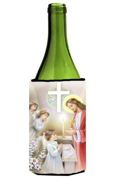First Communion Girl Wine Bottle Beverage Insulator Hugger APH7585LITERK by Caroline's Treasures