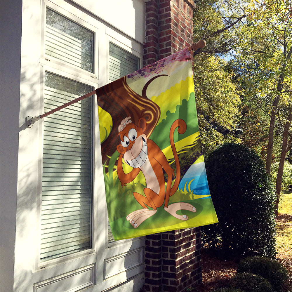 Monkey under the Tree Flag Canvas House Size APH7629CHF