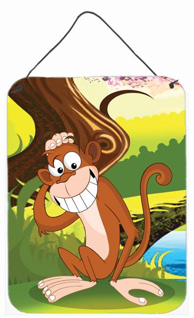 Monkey under the Tree Wall or Door Hanging Prints APH7629DS1216 by Caroline's Treasures