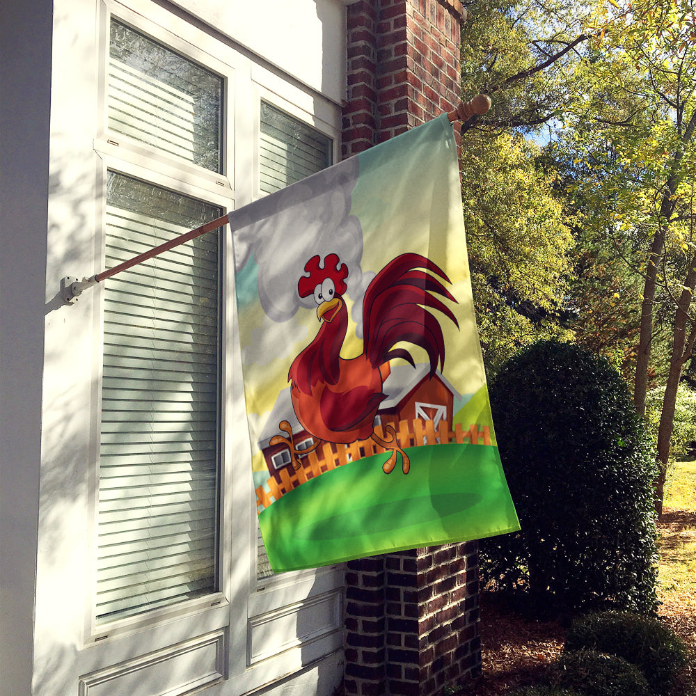 Rooster Chicken on the Run Flag Canvas House Size APH7630CHF