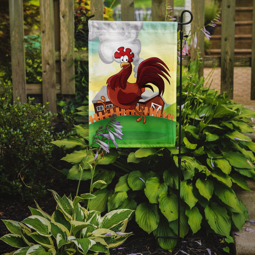 Rooster Chicken on the Run Flag Garden Size APH7630GF