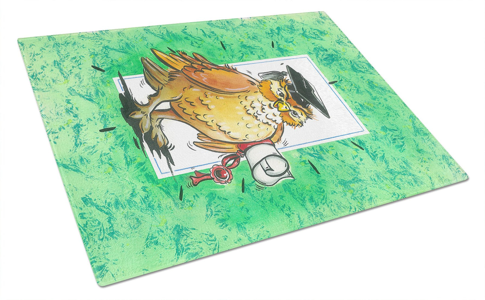 Graduation The Wise Owl Glass Cutting Board Large APH8469LCB by Caroline's Treasures