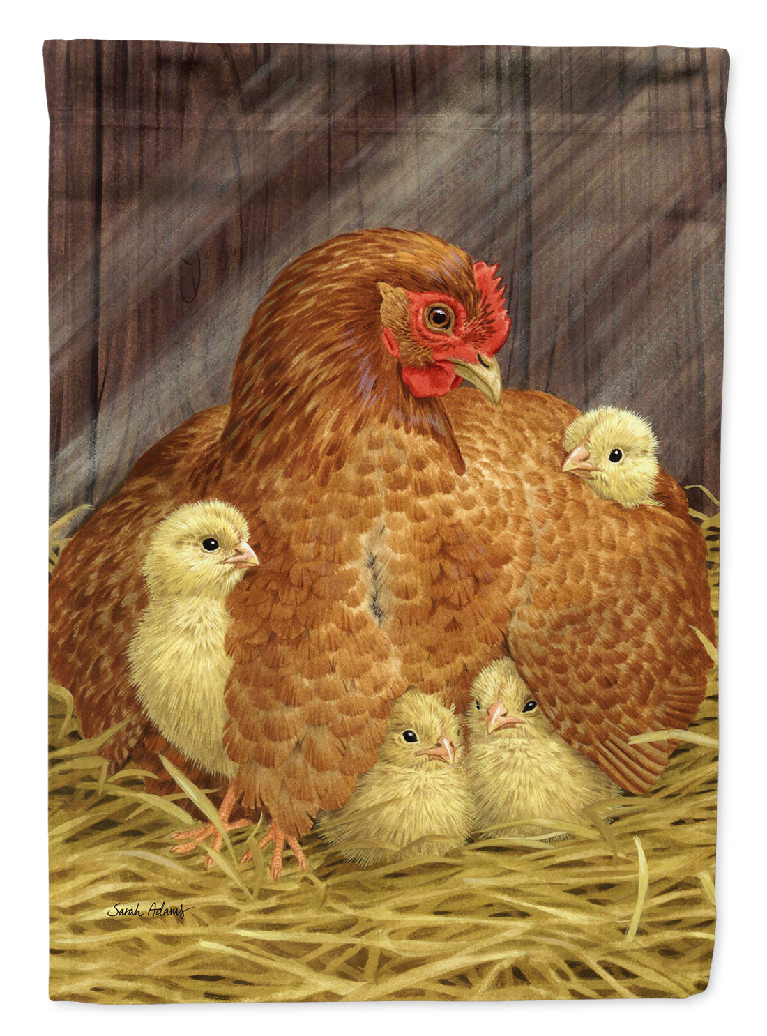 My Little Chickadees with Hen Chicken Flag Canvas House Size ASA2011CHF