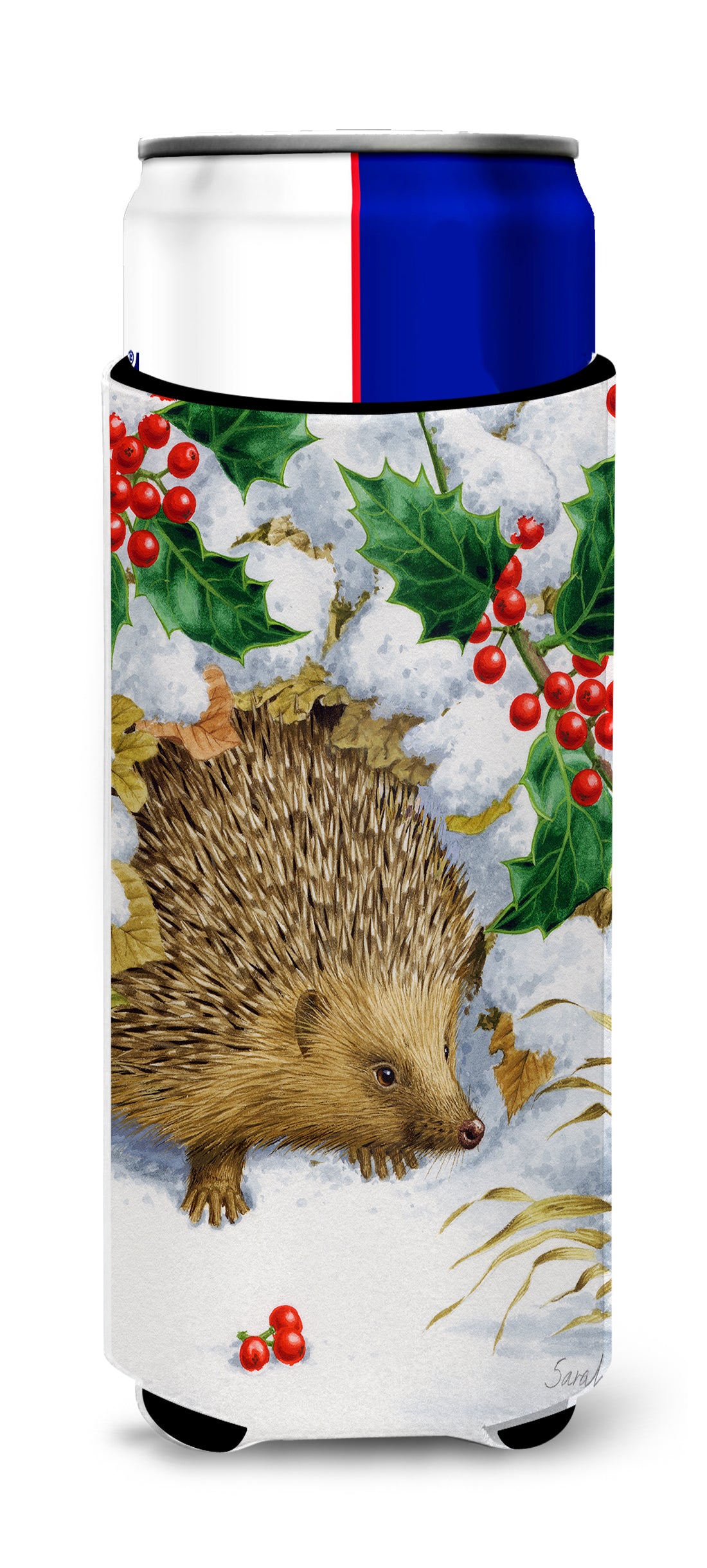 Hedgehog and Holly Ultra Beverage Insulators for slim cans ASA2030MUK