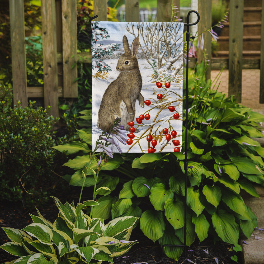 Rabbit with Berries Flag Garden Size ASA2035GF.