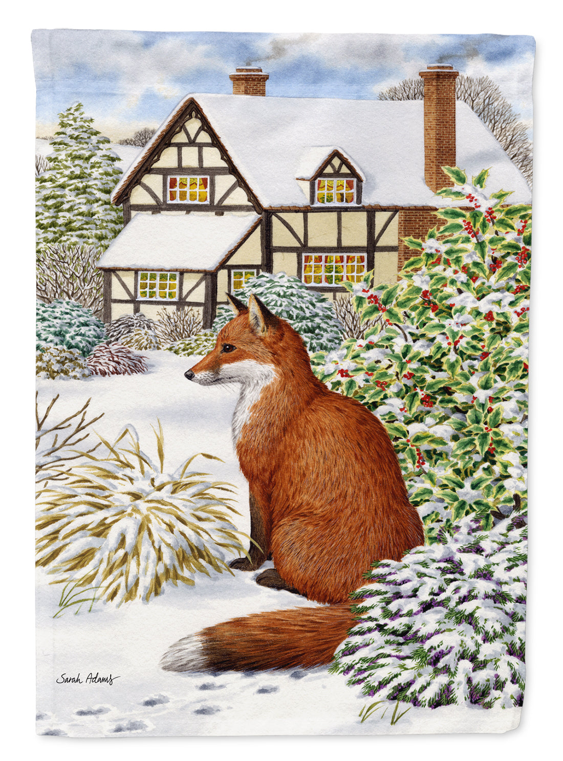 Fox by the Cottage Flag Canvas House Size ASA2046CHF