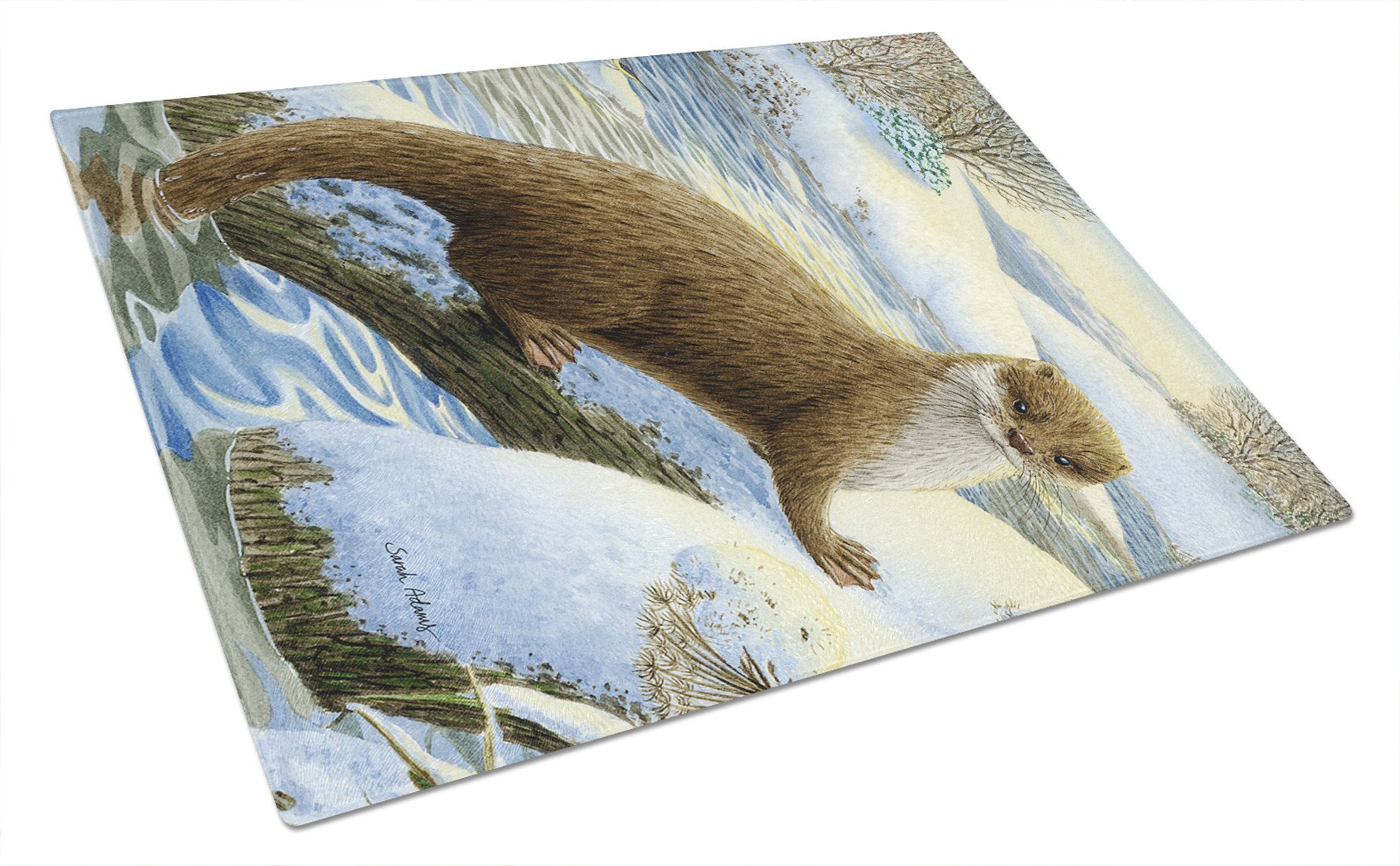 Otter on the bank Glass Cutting Board Large ASA2050LCB by Caroline's Treasures