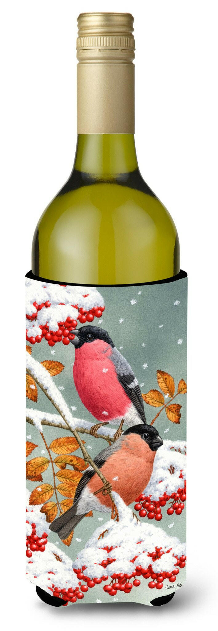 Eurasian Bullfinches Wine Bottle Beverage Insulator Hugger ASA2063LITERK by Caroline's Treasures