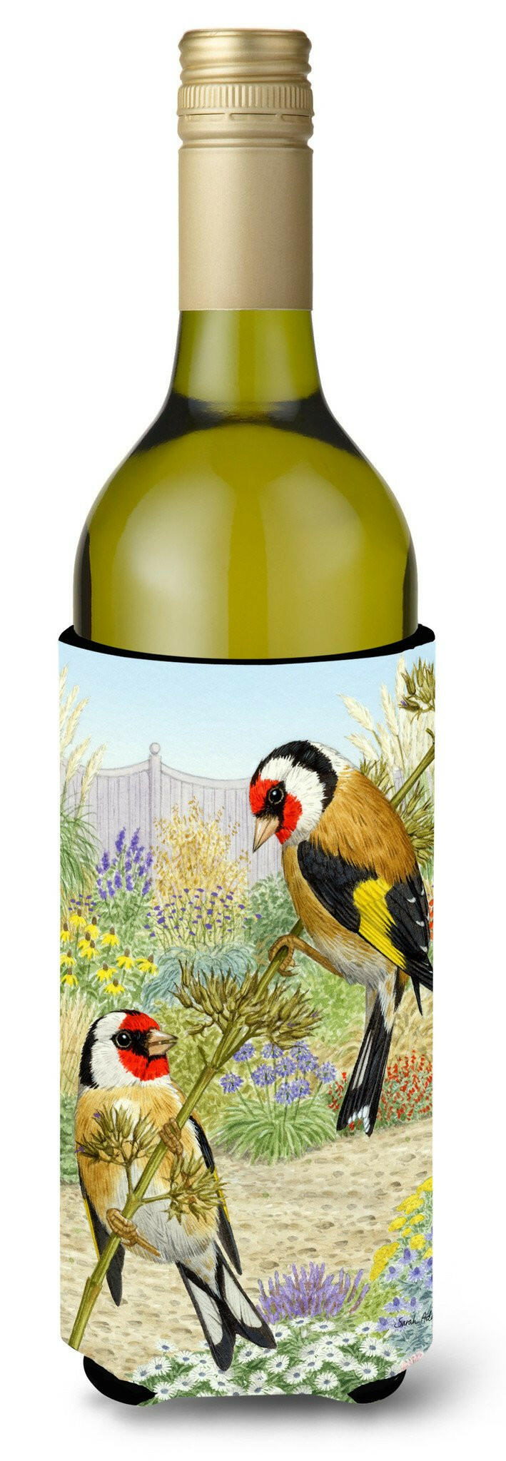 European Goldfinches Wine Bottle Beverage Insulator Hugger ASA2103LITERK by Caroline's Treasures