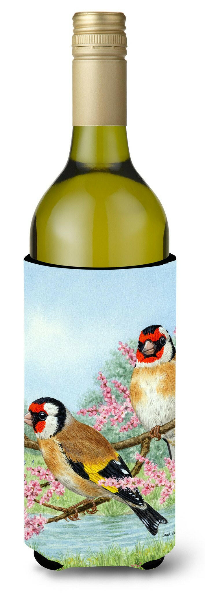 European Goldfinches Wine Bottle Beverage Insulator Hugger ASA2119LITERK by Caroline's Treasures