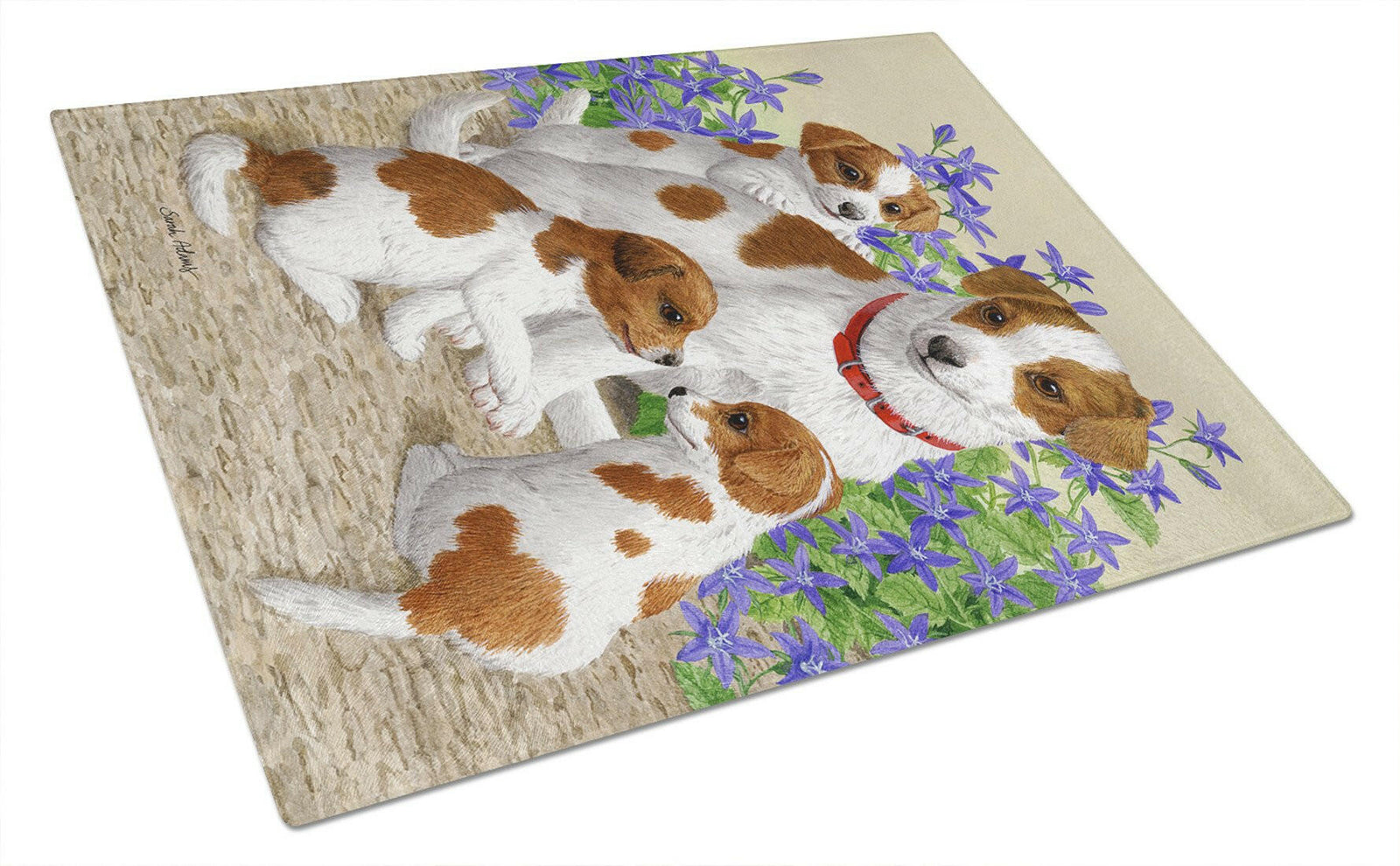 Jack Russell Terriers Glass Cutting Board Large ASA2167LCB by Caroline's Treasures