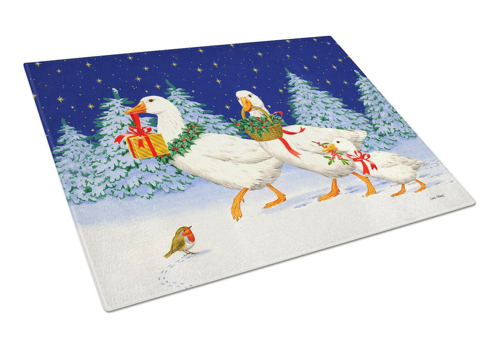 Three Geese & Gifts Glass Cutting Board Large ASA2170LCB by Caroline's Treasures