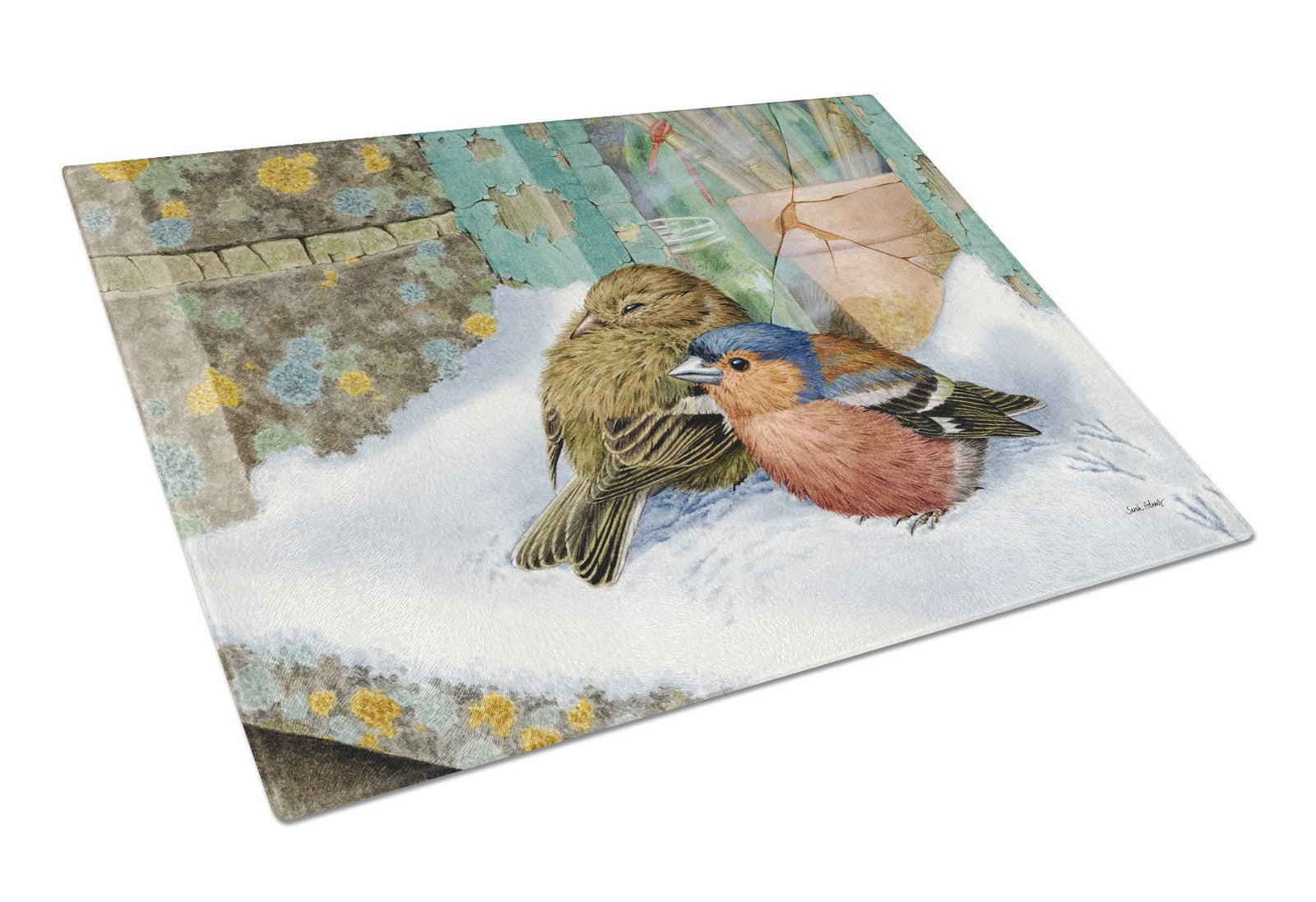 Chaffinches Glass Cutting Board Large ASA2194LCB by Caroline's Treasures