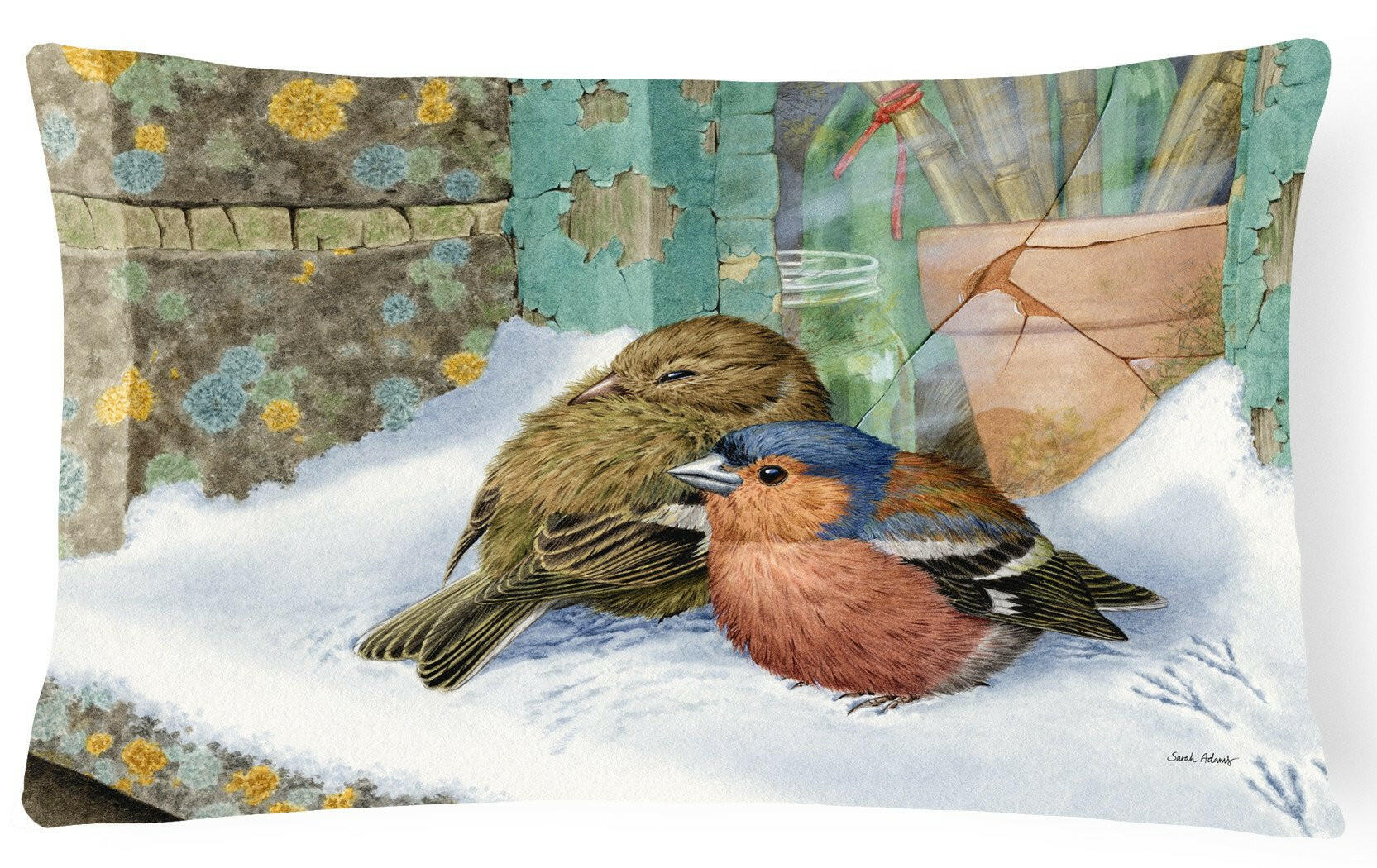 Chaffinches Fabric Decorative Pillow ASA2194PW1216 by Caroline's Treasures