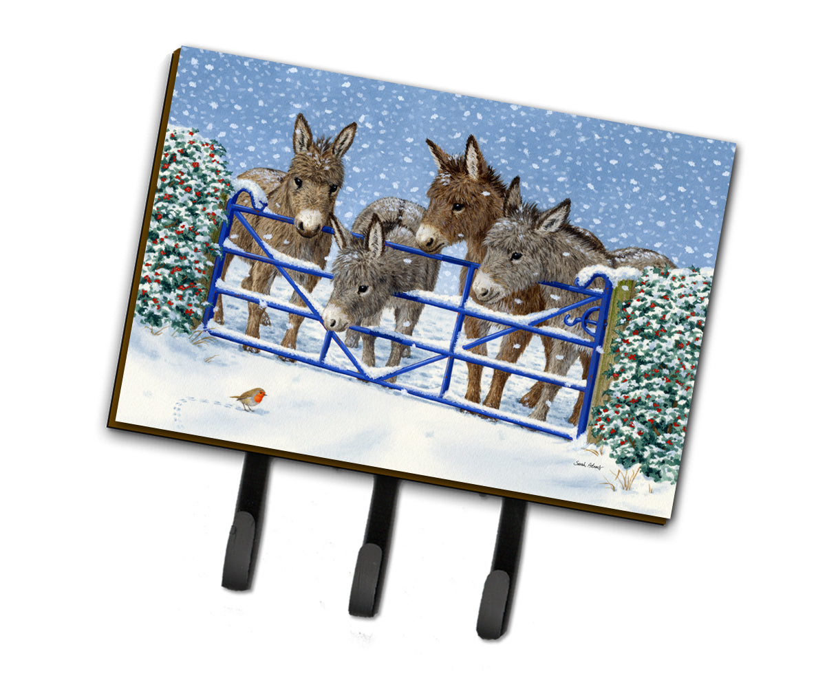 Donkeys and Robin at the Fence Leash or Key Holder ASA2210TH68