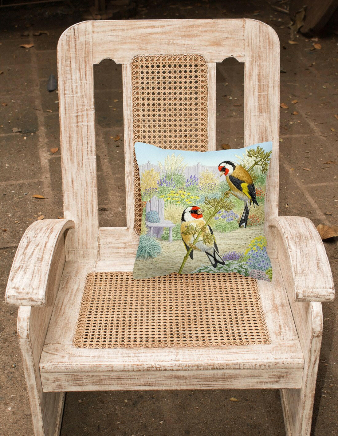 European Goldfinches by Sarah Adams Canvas Decorative Pillow ASAD0691PW1414 - the-store.com