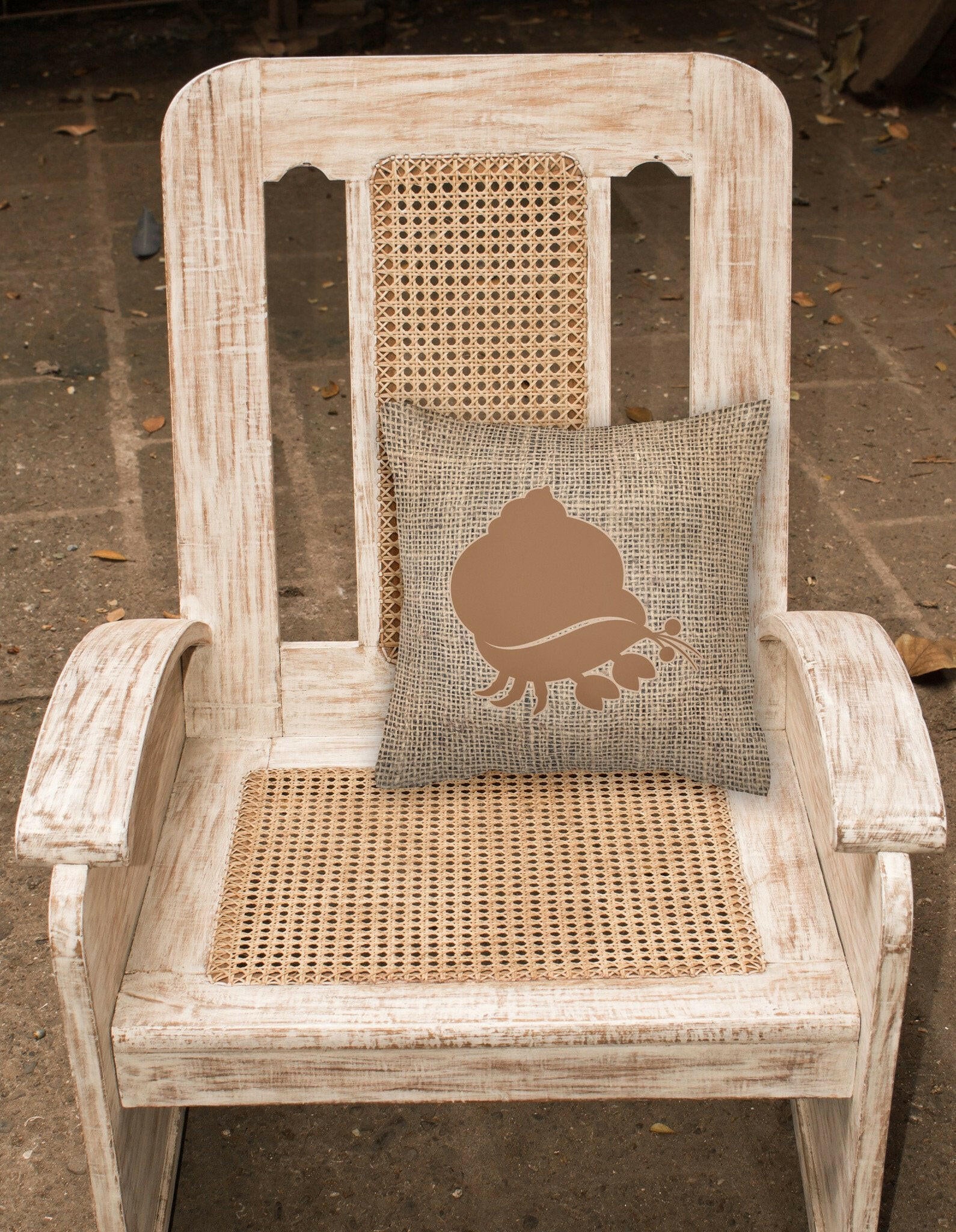 Hermit Crab Burlap and Brown   Canvas Fabric Decorative Pillow BB1102 - the-store.com