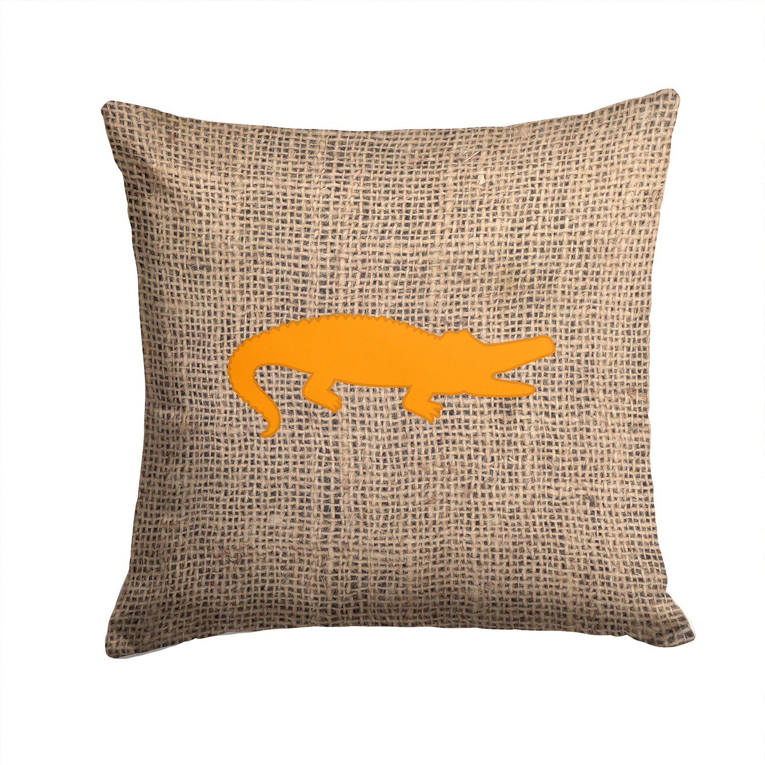 Alligator Burlap and Orange   Canvas Fabric Decorative Pillow BB1120 - the-store.com