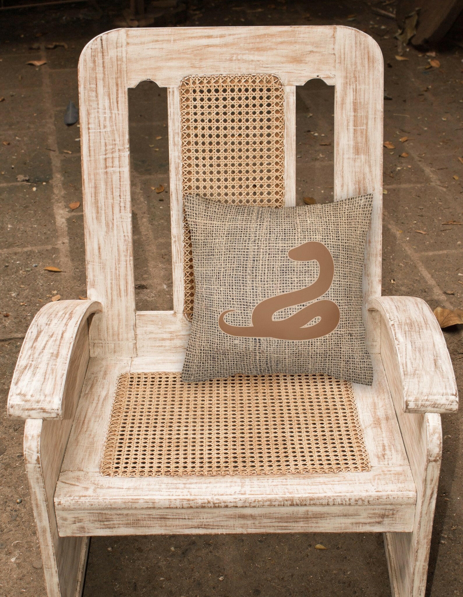 Snake Burlap and Brown   Canvas Fabric Decorative Pillow BB1124 - the-store.com