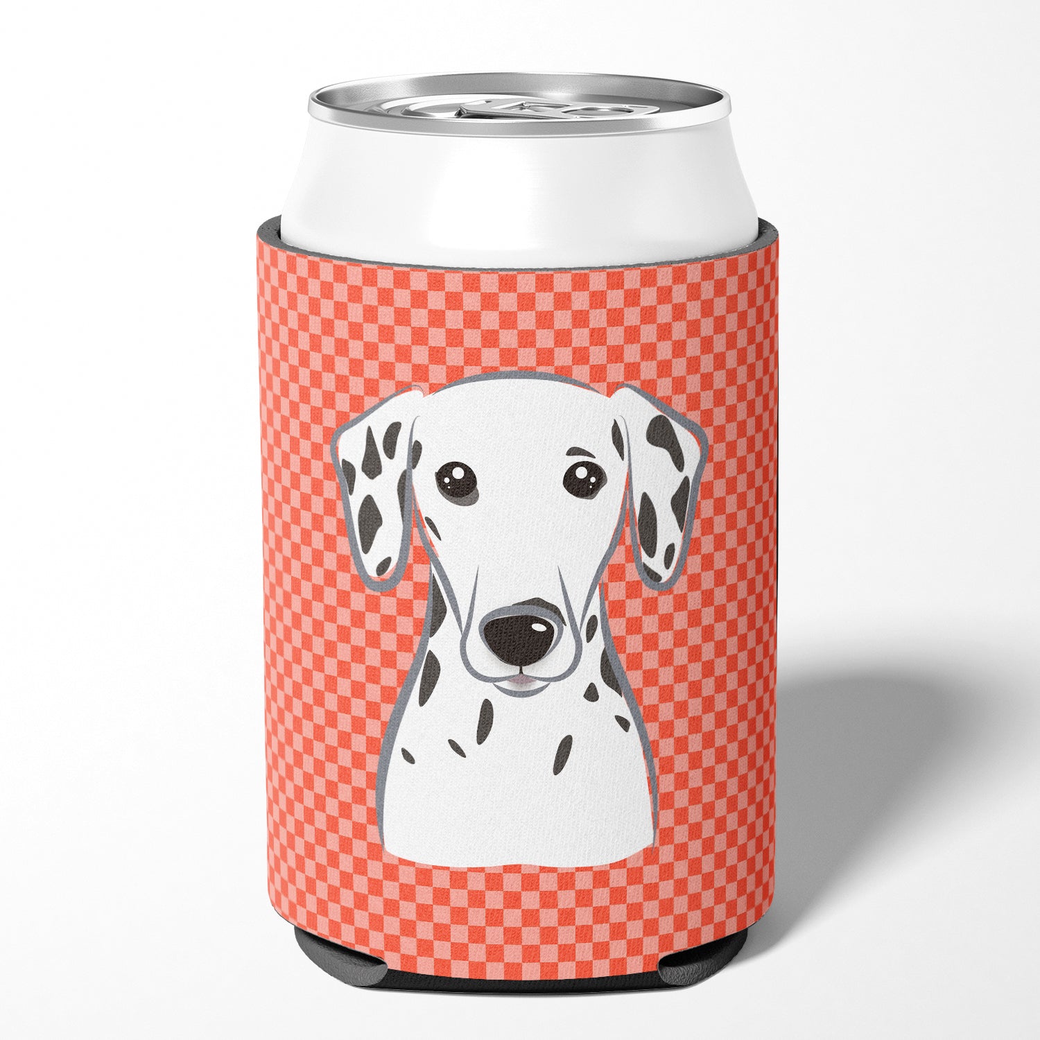Red Checkered Dalmatian Can or Bottle Hugger BB1131CC.