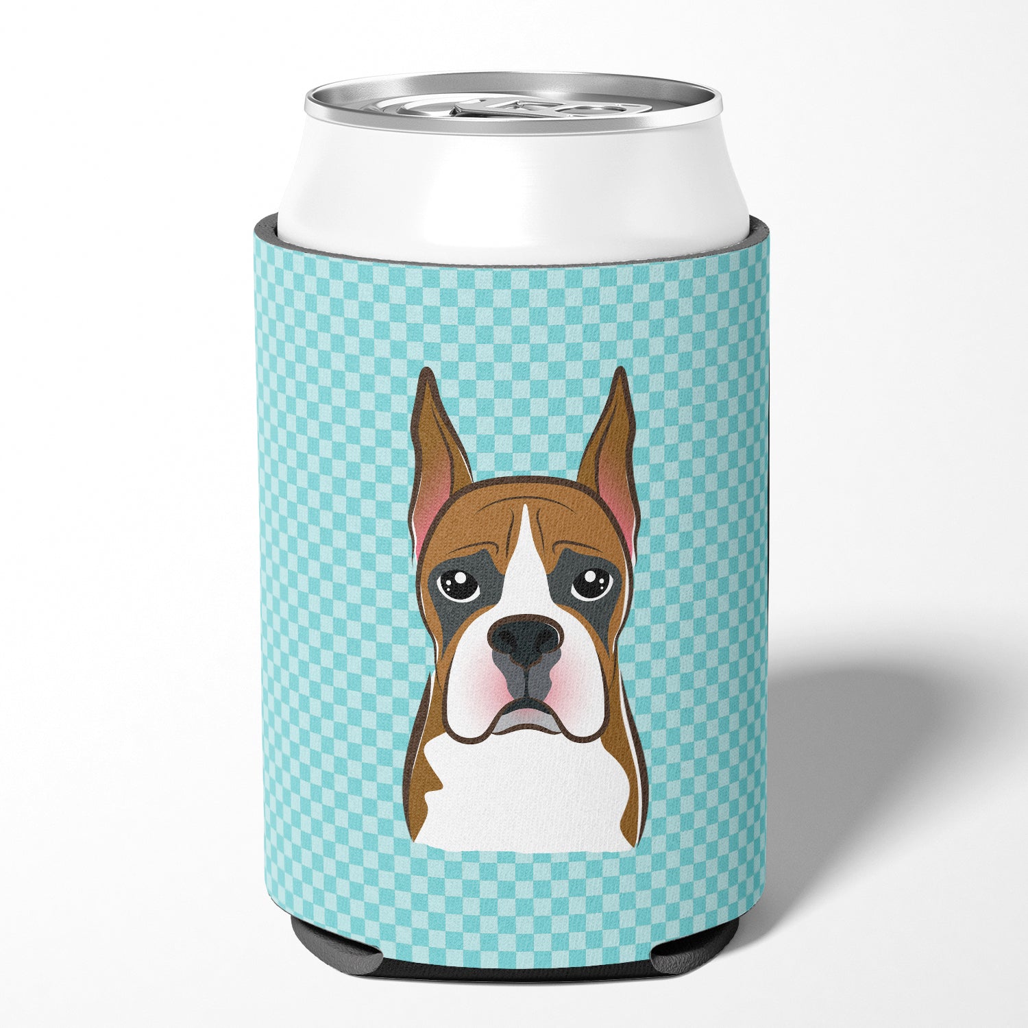 Checkerboard Blue Boxer Can or Bottle Hugger BB1161CC.