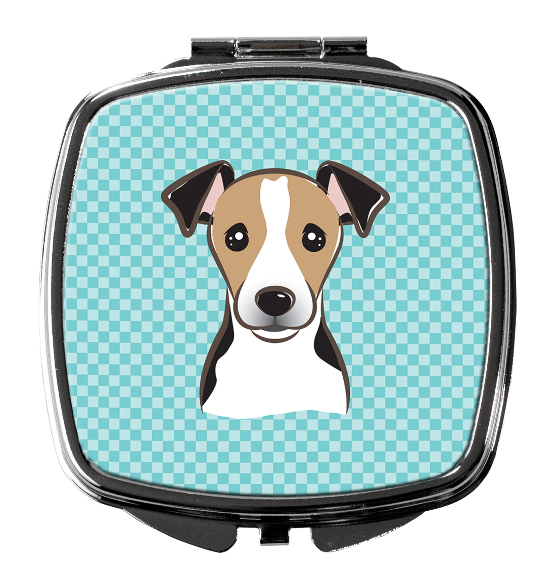 Checkerboard Blue Jack Russell Terrier Compact Mirror BB1199SCM