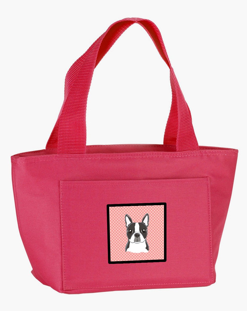 Checkerboard Pink Boston Terrier Lunch Bag BB1203PK-8808 by Caroline's Treasures