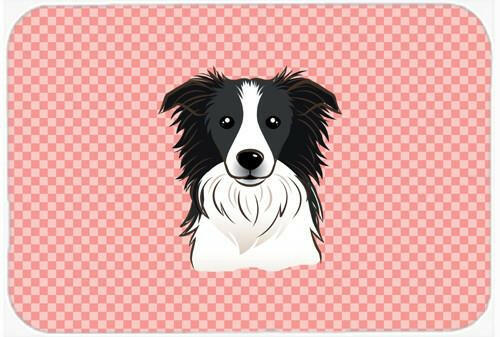 Checkerboard Pink Border Collie Mouse Pad, Hot Pad or Trivet BB1241MP by Caroline's Treasures