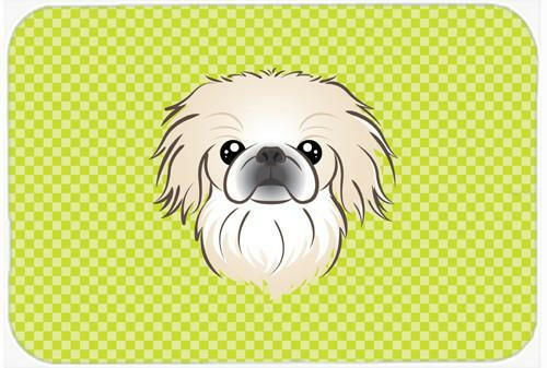 Checkerboard Lime Green Pekingese Mouse Pad, Hot Pad or Trivet BB1283MP by Caroline's Treasures