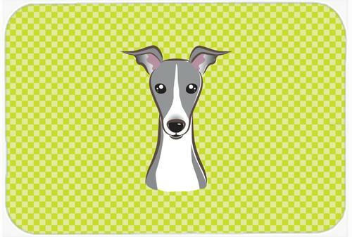 Checkerboard Lime Green Italian Greyhound Mouse Pad, Hot Pad or Trivet BB1298MP by Caroline's Treasures