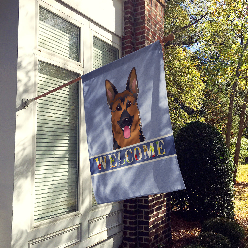 German Shepherd Welcome Flag Canvas House Size BB1397CHF