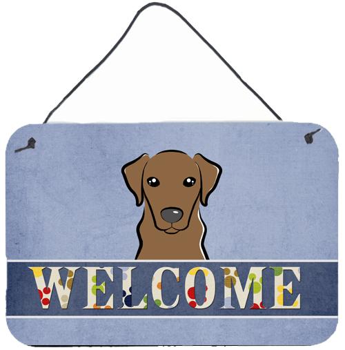 Chocolate Labrador Welcome Wall or Door Hanging Prints BB1420DS812 by Caroline's Treasures