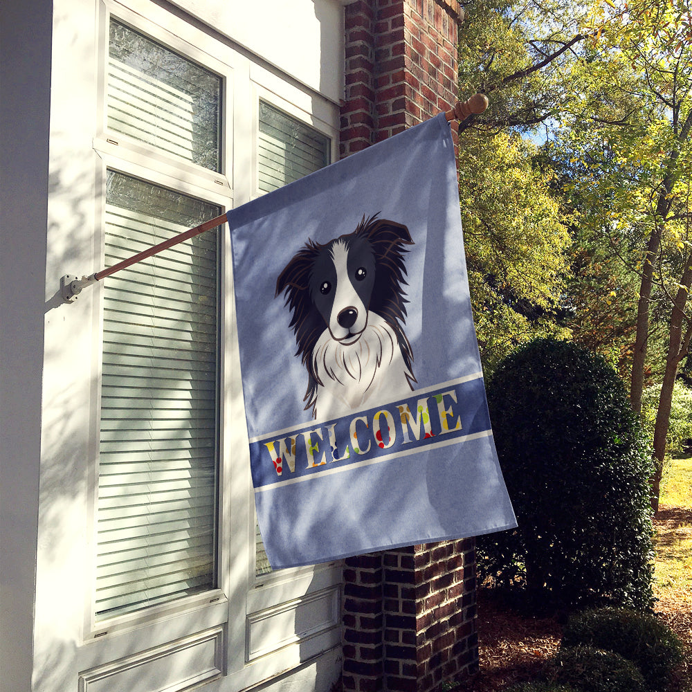 Border Collie Welcome Flag Canvas House Size BB1427CHF